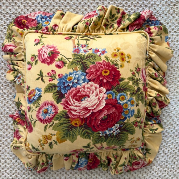 Decorative Floral Throw Pillow - Picture 1 of 7